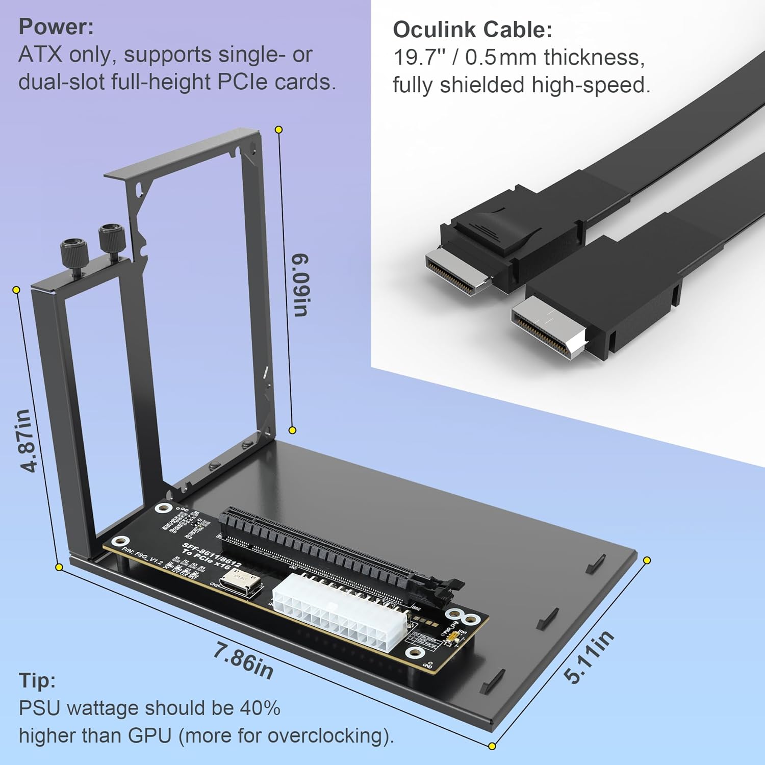PCIe 4.0 X4 64Gbps EGPU-Dock m – Oculink Gpu Dock Station Bewertung und Preis